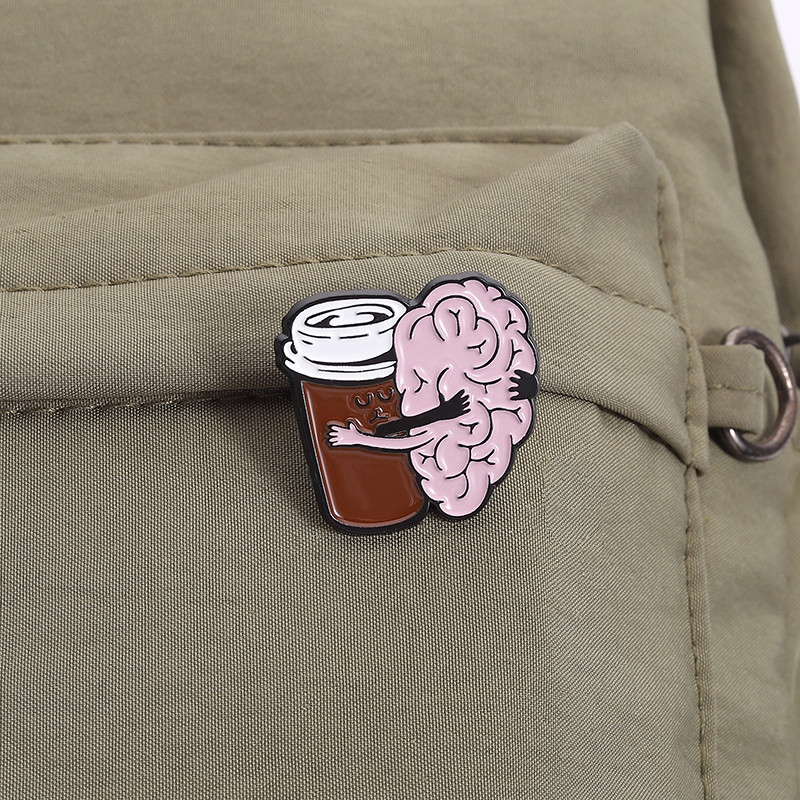 Creative Coffee Brain Enamel Pin คีย์ต่อการอยู่รอด เข็มกลัด enamel pin เป็นของขวัญสำหรับคนรักกาแฟ - รูปที่ 5