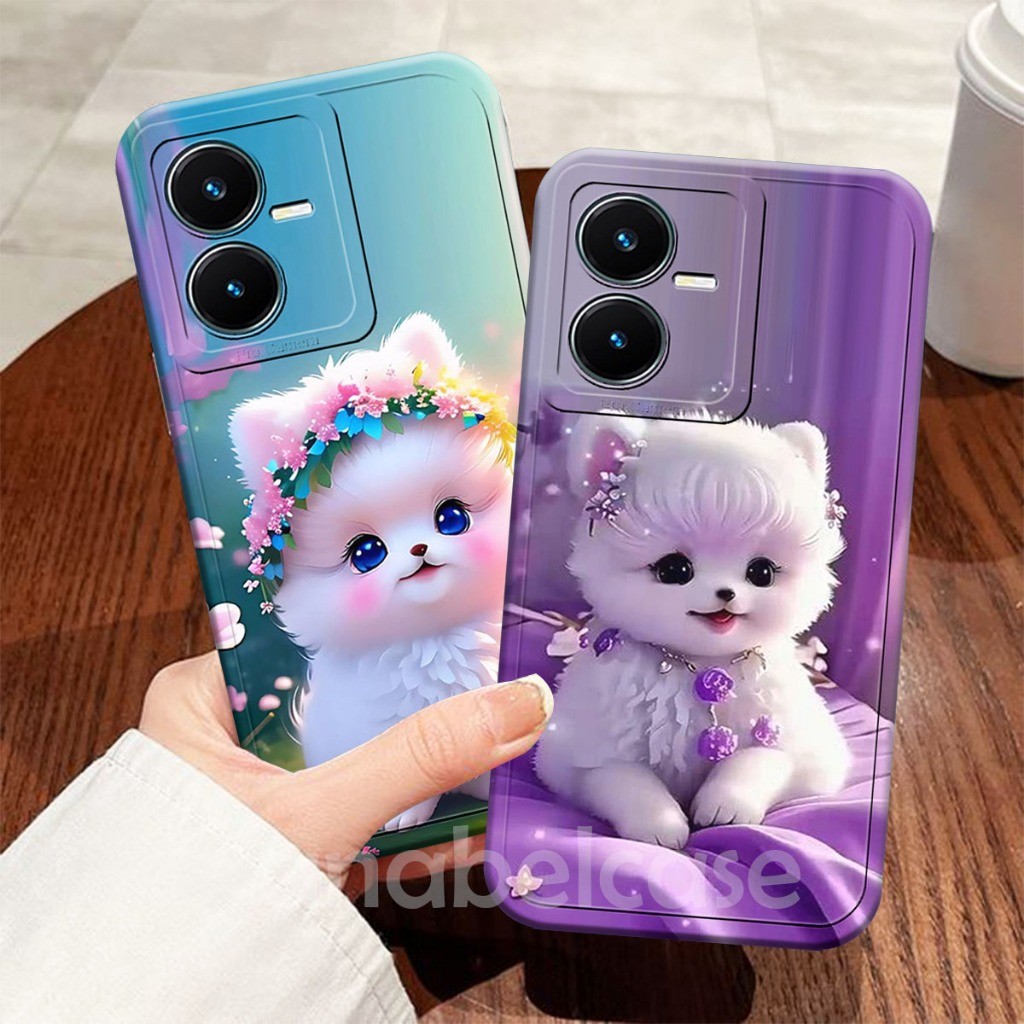 HP Softcase VIVO Y22/Y22S/Y35/Y36 4G/5G/Y27S/Y27 4G/Y27 5G/Y16/Y19 Cute Anabul Cat Wallp - Vivo Prok