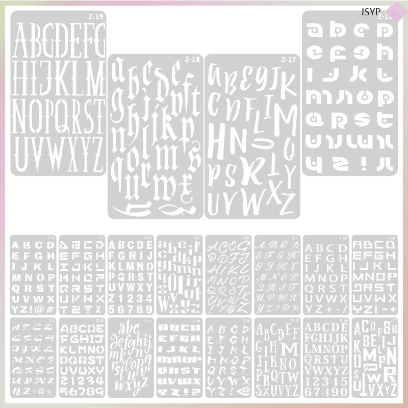 20 แผ่น Letter Template Ruler สําหรับ Craft ตัวอักษรลายฉลุตัวอักษรตัวอักษรภาพวาดหัตถกรรม junshaoyipi