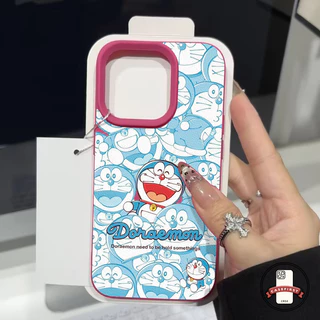 แฟชั่นเต็มจอภาพอะนิเมะโดราเอมอน เคสเข้ากันได้กับ IPhone 17 air XR 15 13 12 11 14 16 Pro Max XS 16 14 15 Plus X