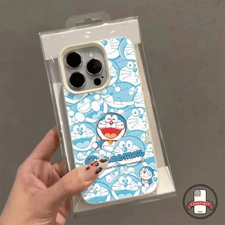 แฟชั่นเต็มจอภาพอะนิเมะโดราเอมอน เคสเข้ากันได้กับ IPhone 17 air XR 15 13 12 11 14 16 Pro Max XS 16 14 15 Plus X