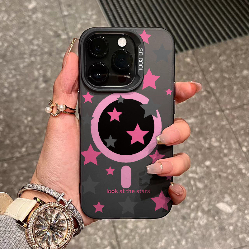 T Black Red Stars เหมาะสําหรับ iPhone12 Apple 15plus เคสโทรศัพท์ 14plus/x/13promax การ์ตูน 11 Ultra-