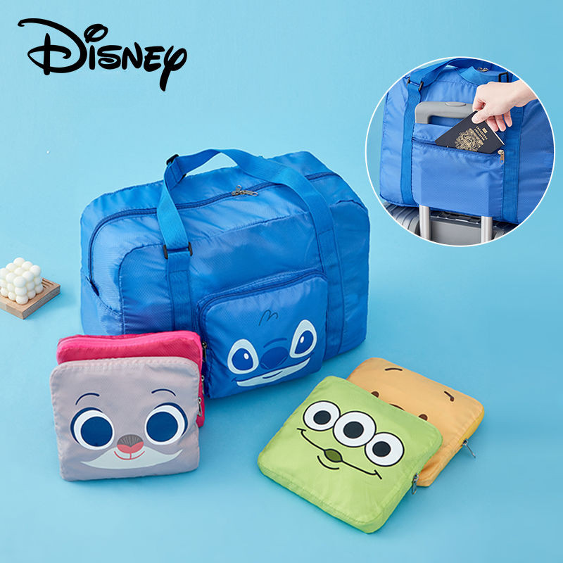 Disney กระเป๋าดัฟเฟิลการ์ตูนพับได้ความจุขนาดใหญ่น้ําหนักเบากระเป๋าเดินทางแบบพกพา Carry-On Weekender 