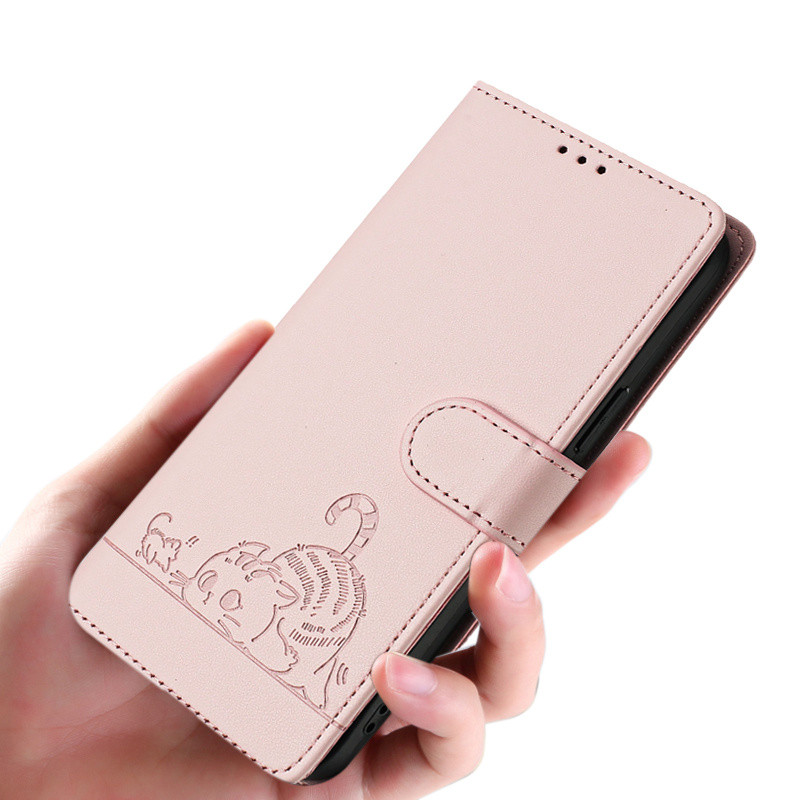 สําหรับ TCL NxtPaper 60 Ultra 605 60R K32 K33 K70 SE K70 NxtPaper Case Flip Cover แมวน่ารัก-ธีมนูนรู