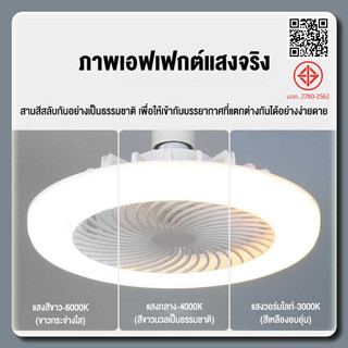 YTL ใหม่ พัดลมติดเพดาน พร้อมหลอดไฟ โคมไฟพัดลม E27 30W Led