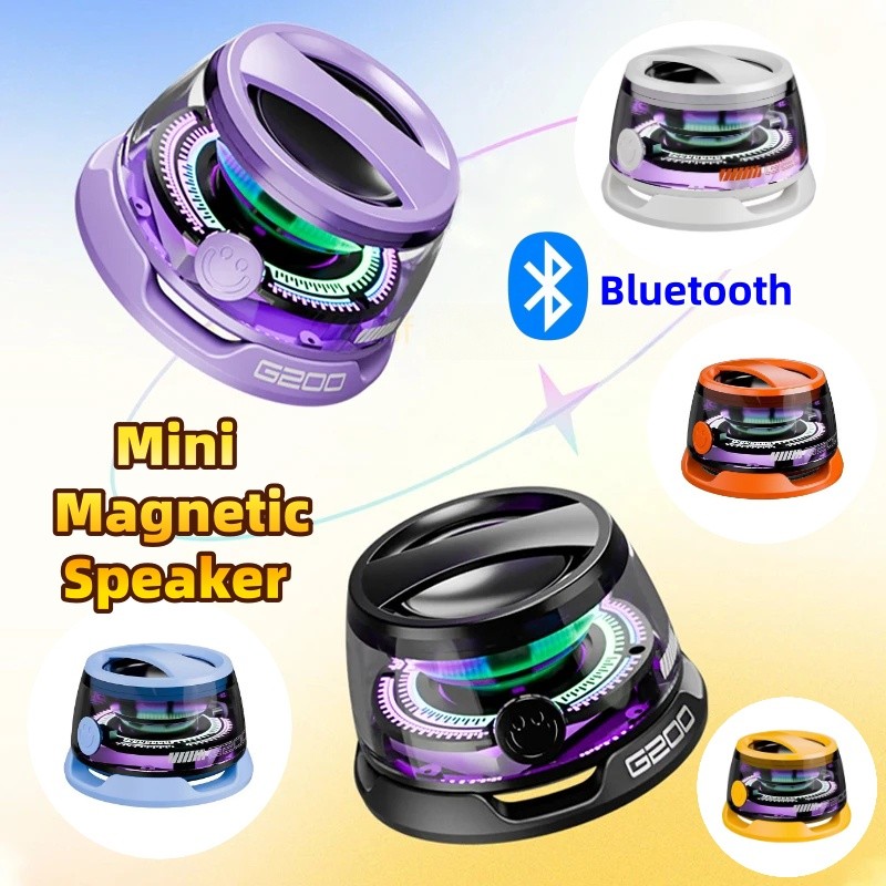 G200 Mini Sound Box 1/2PCS Bluetooth Magnetic Speaker RGB มัลติฟังก์ชั่นแบบพกพาการจับคู่สองลําโพงไฟ 