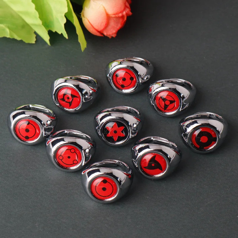 Anime Cosplay Ring Akatsuki Uchiha Itachi Ring Deidara Pain Orochimaru Metal Finger Jewelry Rings Ac