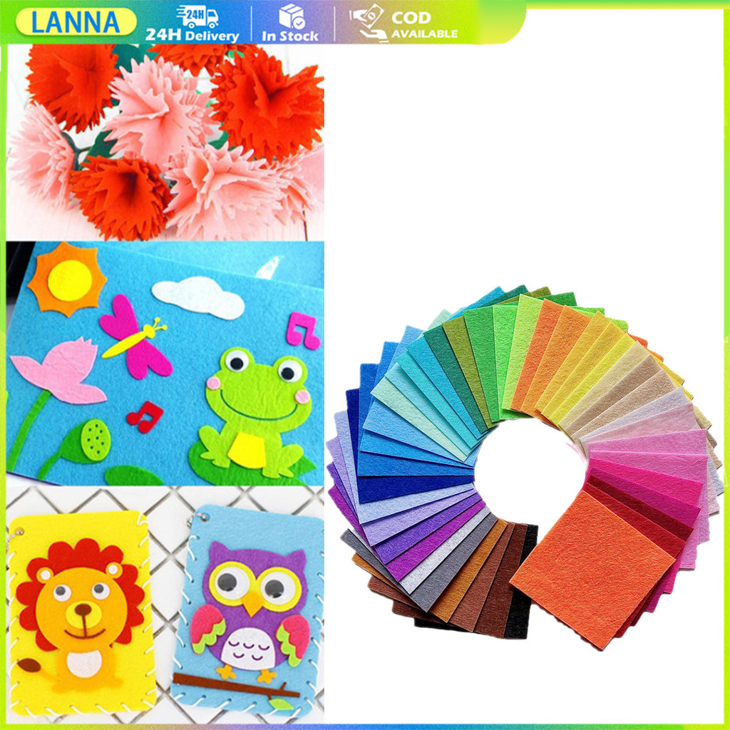 ร้านอยู่ที่ไทย 40สี ผ้าสักหลาด หนา1MM ขนาด10CM 15CM 30CM ผ้าแข็ง สำหรับงานDIY ขายเป็นชุด แบบแผ่น