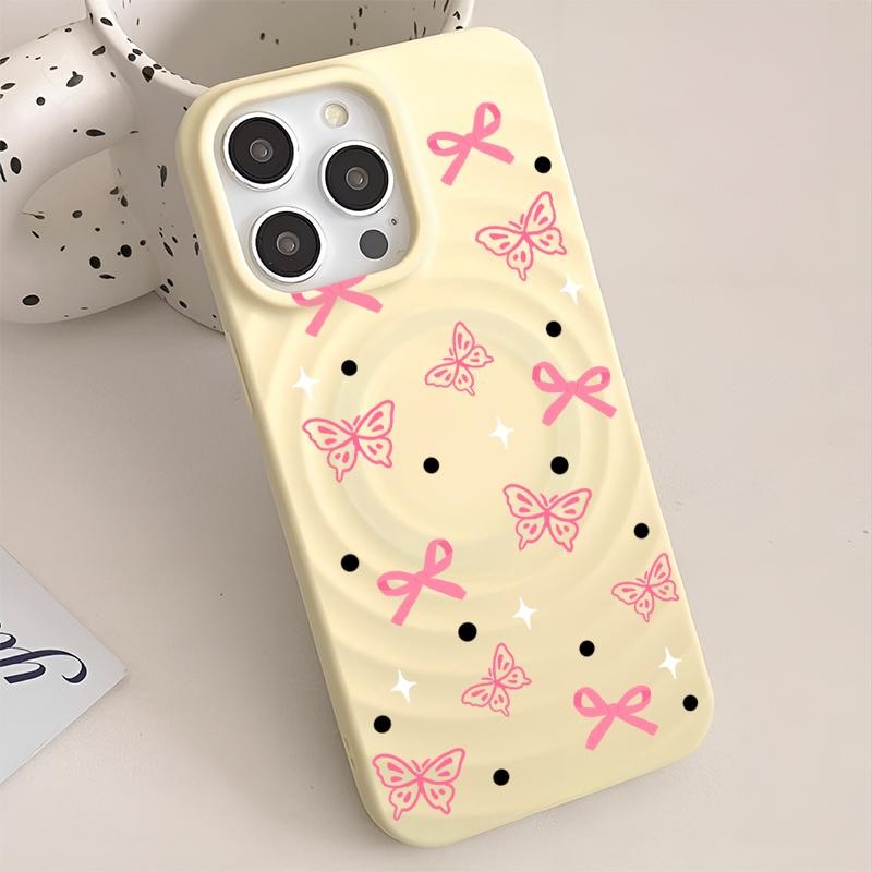11 12 13 14 15 16PRO MAX 11 12 13 14 15 16Plus 手机壳 11Pro 13Pro การ์ตูนผีเสื้อสีชมพู Sun Design เคสโท