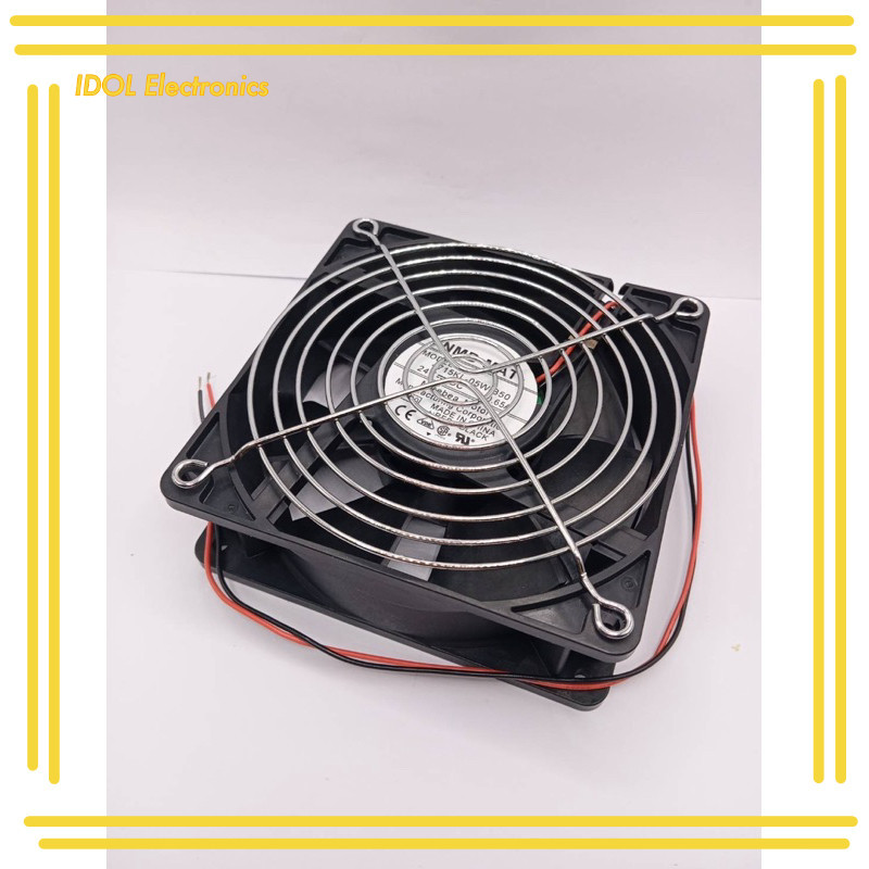 ราคาถูก! พัดลม4นิ้วครึ่ง+ตะแกรง NMB-MAT 7 MODEL 4715KL-05W-B50 2สาย 24V=DC 0.65a สินค้าถ่ายจากงานจริ