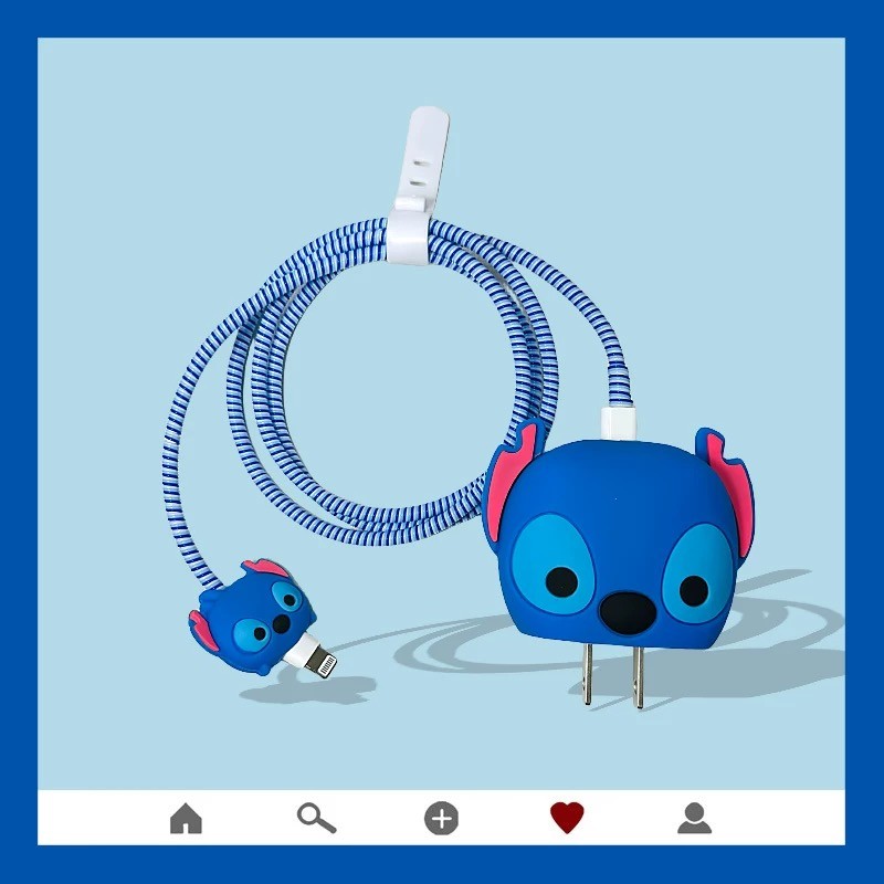 การ์ตูน Lilo Stitch สําหรับ IPhone Case หัวชาร์จ Data Cable Protective Case Accessories