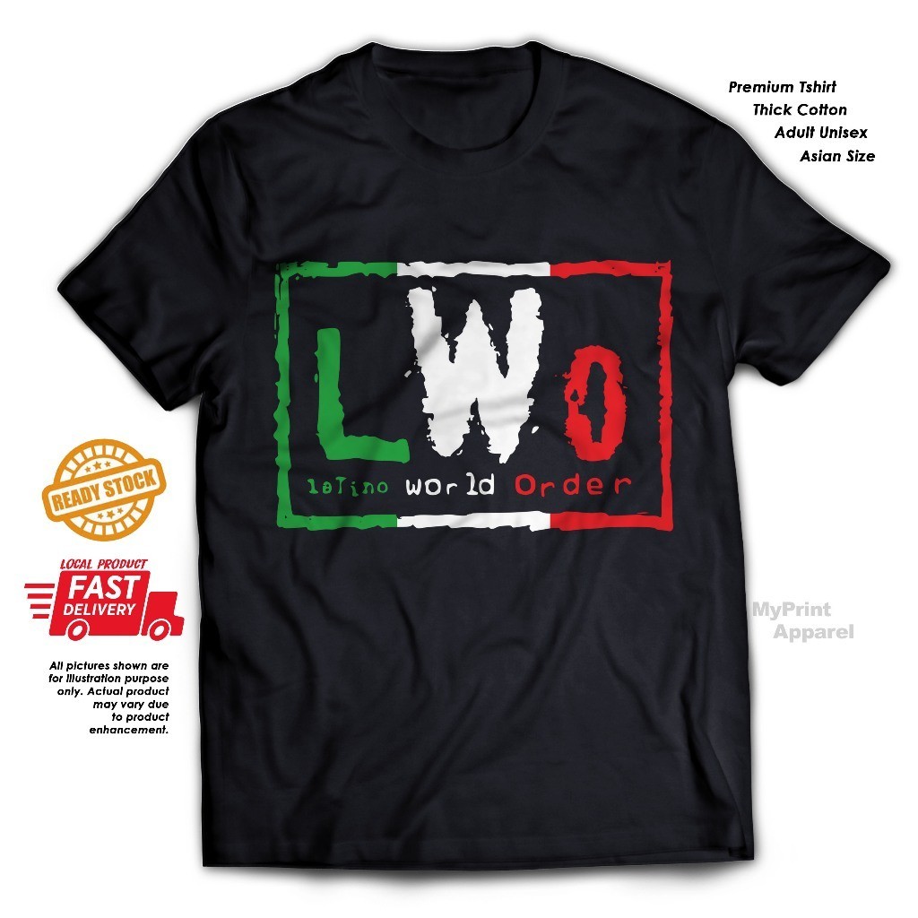 Wwe Latino World Order LWO Wrestling Rey Mysterio Eddie Guerrero เสื้อยืดผ้าฝ้ายพรีเมี่ยม 100%
