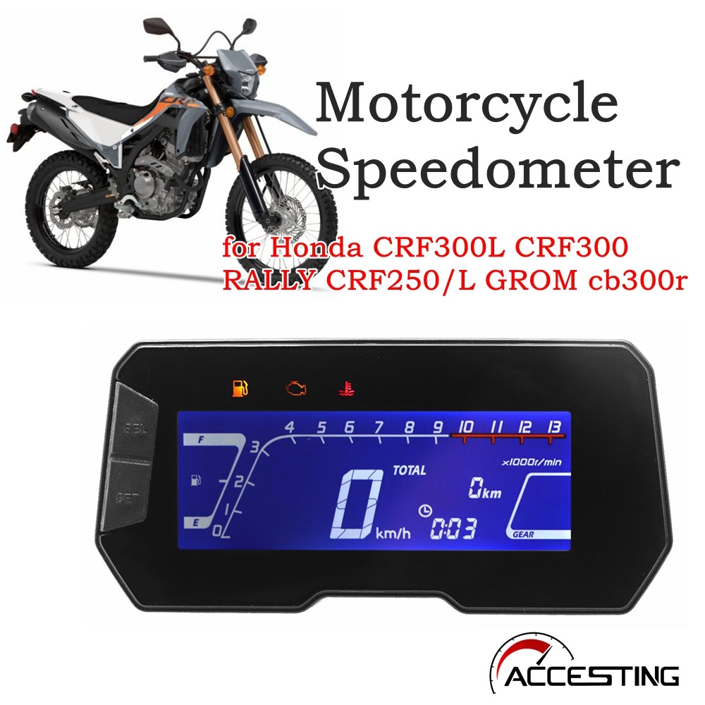 ใหม่ปรับรถจักรยานยนต์ดิจิตอล speedometer เครื่องวัดระยะทาง RPM LED สําหรับ Honda CRF300L CRF300 RALLY CRF250/L GROM cb300r