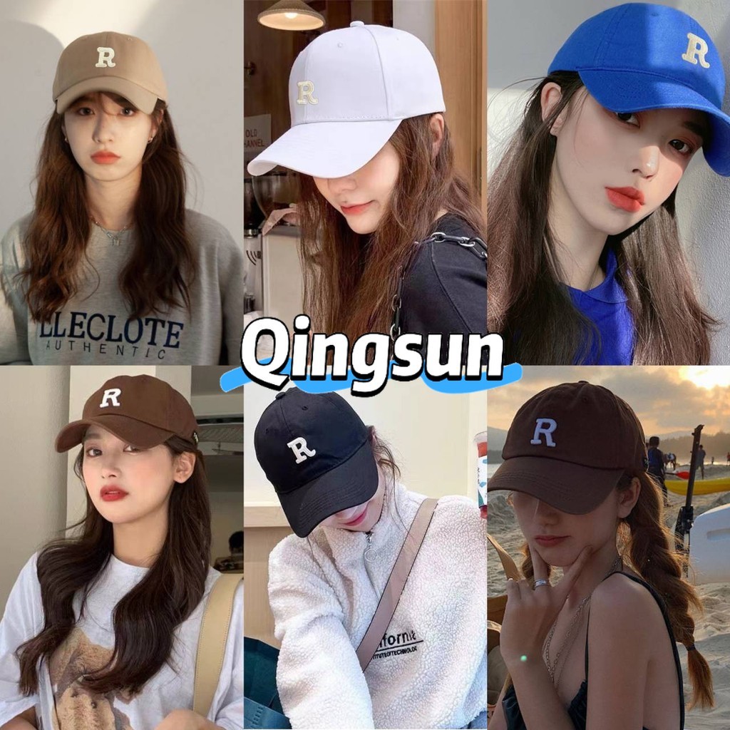 🌻Qingsun🌻 พร้อมส่ง หมวกแก็ป ผ้าฝ้ายปักตัวอักษรเบสบอล คาวาอี้มาก รับผู้หญิงผู้ชายคุณ "MK-4"