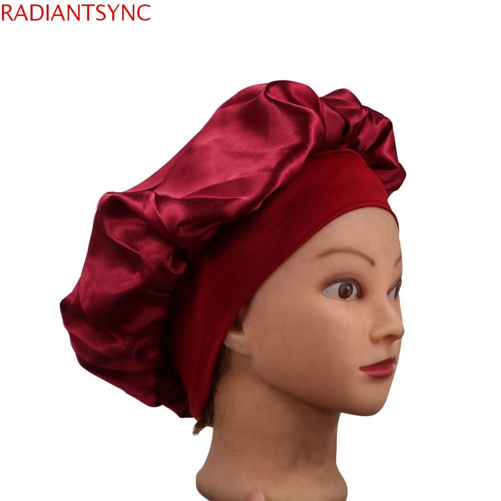 RADIANTSYNC Sleeping Hat Head Cover Lady Silk Night Sleep Hair Care สบาย Nightcap ซาติน Bonnet