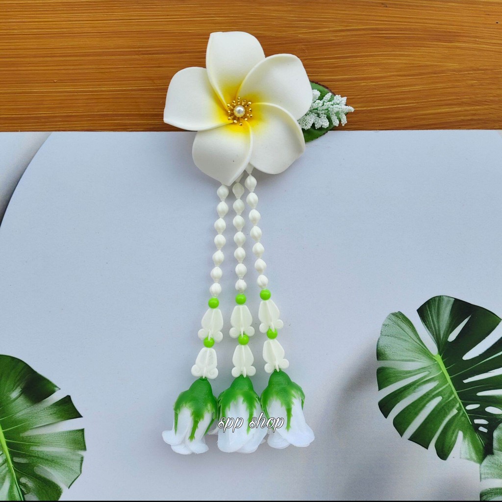 กิ๊บดอกไม้ กิ๊บดอกลีลาวดี ห้อยชายอุบะ กิ๊บติดผม ฟ้อนรำ เต้นรำ ใส่ได้ทั้ง เด็ก และ ผู้ใหญ่ - รูปที่ 6