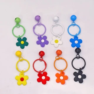 สร้างสรรค์สดดอกไม้ที่มีสีสันระฆังพวงกุญแจวันหยุด มาการอง ของขวัญเล็กๆพวงกุญแจแหวนกระเป๋าเครื่องประดับ ทําเอง จี้
