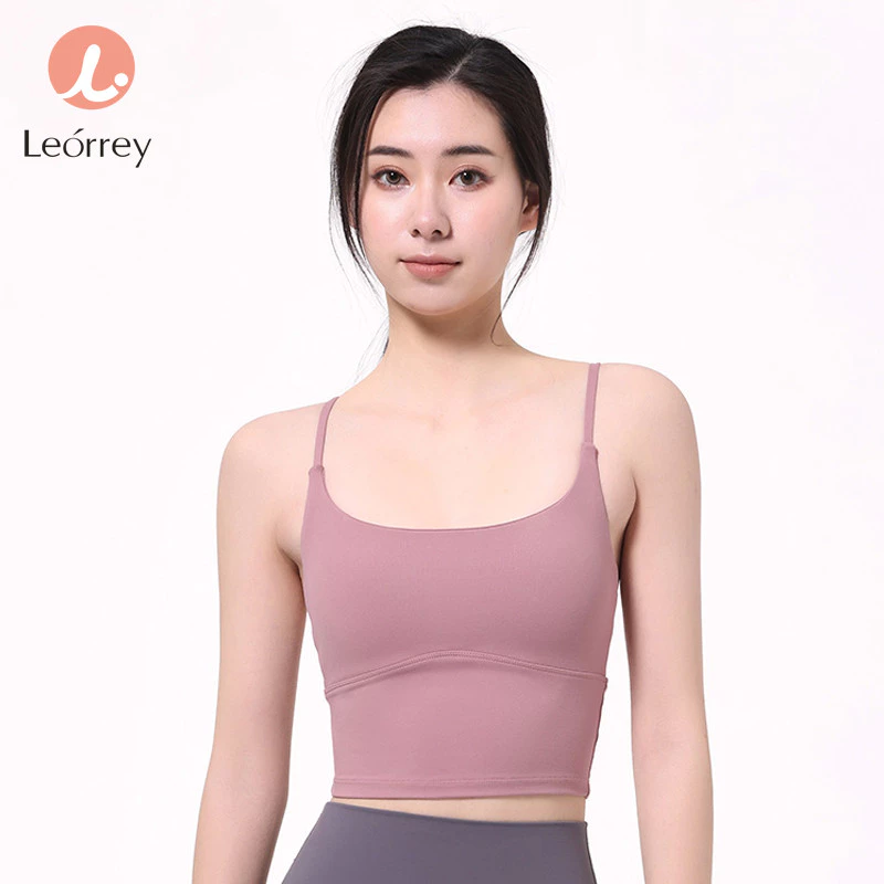 Leorrey เสื้อชั้นในฟิตเนสโยคะ สายเดี่ยวไขว้หลัง เสริมฟองน้ำ thumbnail 8