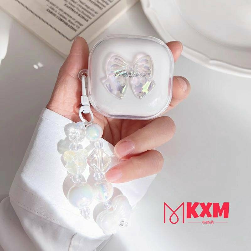 QC03T3B QCY T13 ANC case / T13 / T13X / T8 / T17 / HT05 Ins Butterfly Transparent Luxury  with flowe