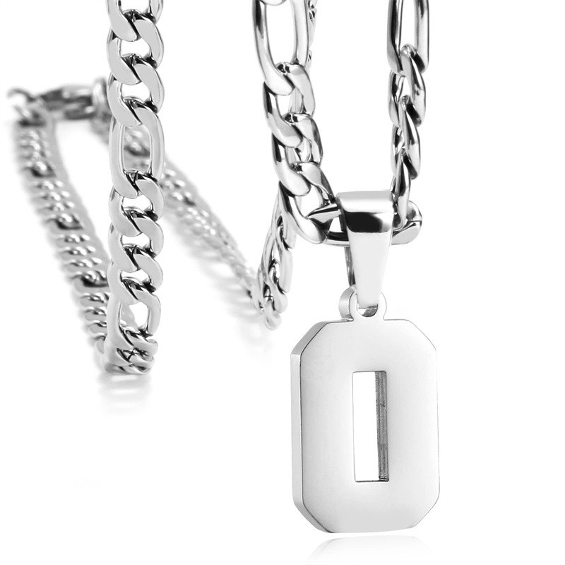 ตัวเลขสแตนเลสที่กำหนดเองชื่อ Necklace Letters สร้อยคอแฟชั่นเครื่องประดับฮิปฮอป