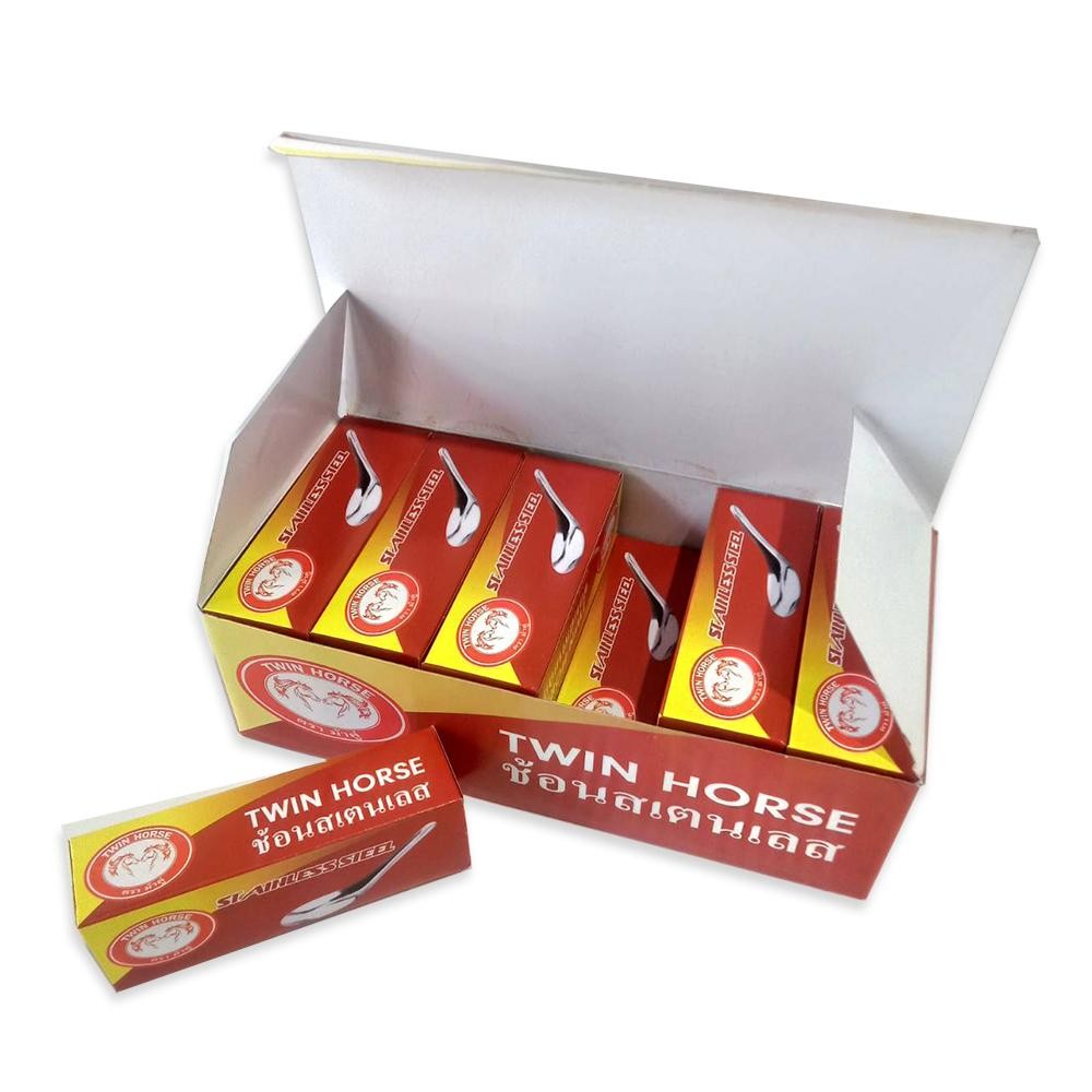 (ยกโหล12*12) ช้อนตักอาหารสแตนเลส ขนาดสั้น ช้อนจีน ตราม้าคู่ จำนวน 144 คัน / กล่องเล็ก 12 คัน - รูปที่ 5