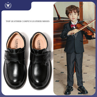 [แบรนด์]รองเท้าเด็กผู้ชาย หนังแท้นุ่มสวมสบาย แบบคลาสสิกสีดำ …