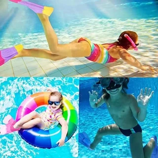 จัดส่งรวดเร็วpenderKIND ว่ายน้ํา Flippers, ตีนกบว่ายน้ําซิลิโคนที่สะดวกสบาย, รองเท้ากบกันลื่นมืออาชีพสําหรับเด็กผู้ใหญ่
