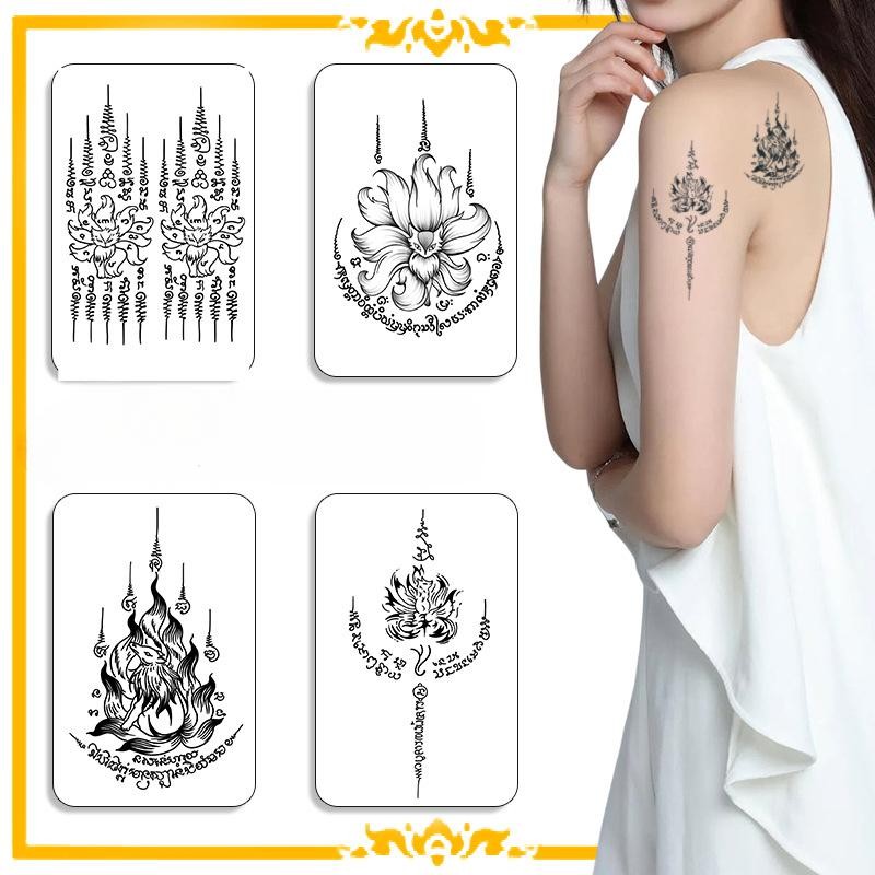 【NEW】ไทยคัมภีร์สมุนไพรน้ําผลไม้สักสติกเกอร์กันน้ําติดทนนานกึ่งถาวรดอกไม้สักสําหรับแขนสําหรับผู้ชายและผู้หญิง