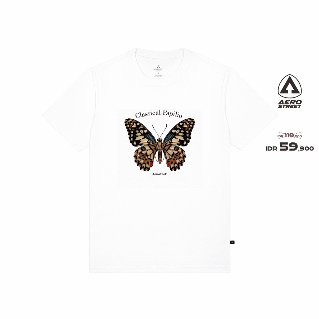 เสื้อยืด Aerostreet Papilio เสื้อยืดสีขาว เสื้อยืด ABDAA