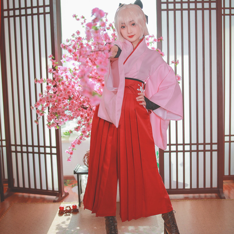 saber cosplay saber costume kendo kimono fate grand order cosplay saber Kimono Suit cosplay Fate Koh