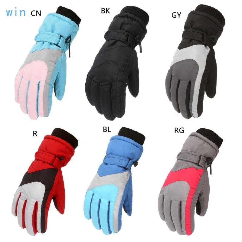 Win ใหม่แฟชั่นเด็กเด็กฤดูหนาวหิมะถุงมืออุ่นชายหญิงสกีWindproofกันน้ําThickenถุงมือเก็บFinger War