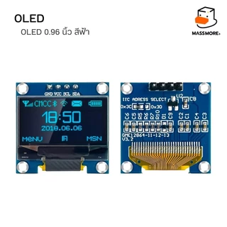 โมดูลหน้าจอ OLED ขนาด 0.91 0.96 นิ้ว I2C Display Module Driver SSD1306 12864 128x64 Pixel
