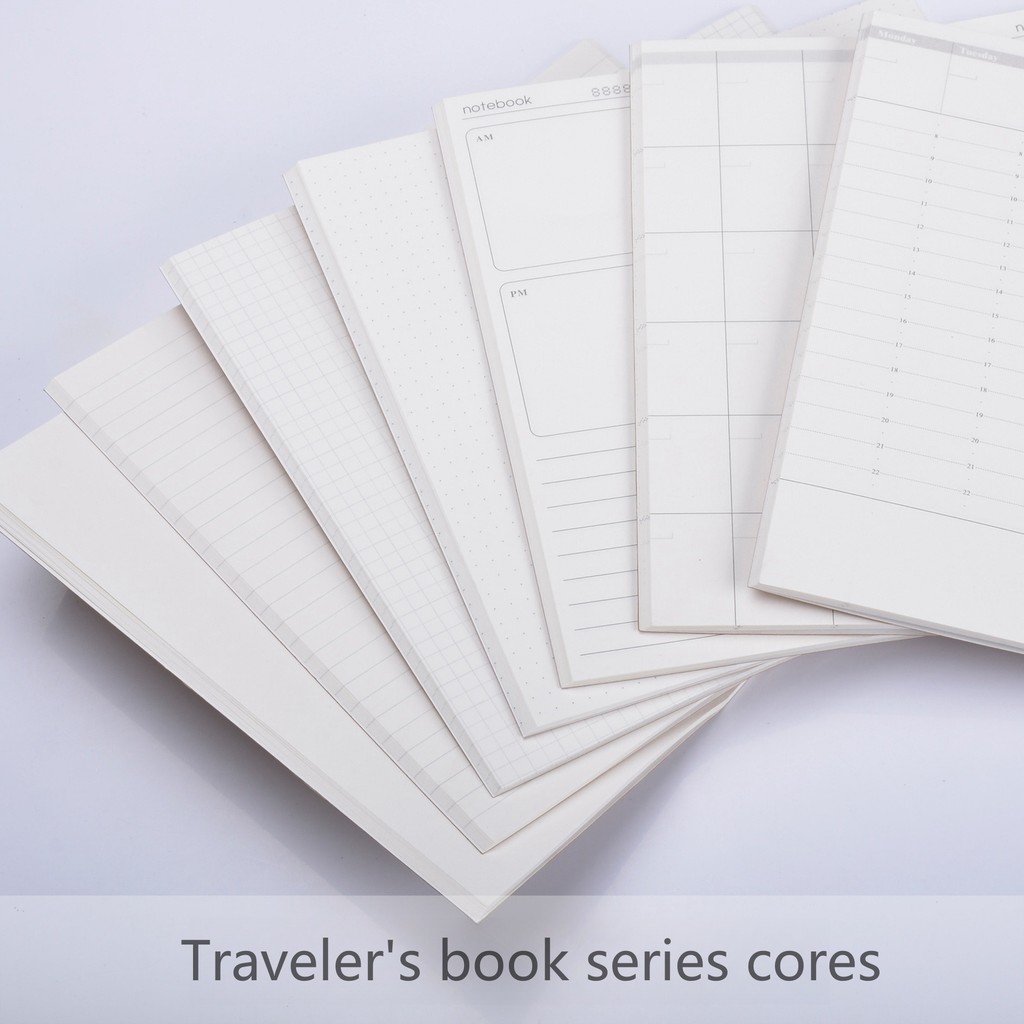A5 มาตรฐานพกพาหนังสือเดินทาง TN Travellers Notebook Refills คู่มือแทรก Notepad Journal เปลี่ยนแทรกกระดาษคราฟท์เติม