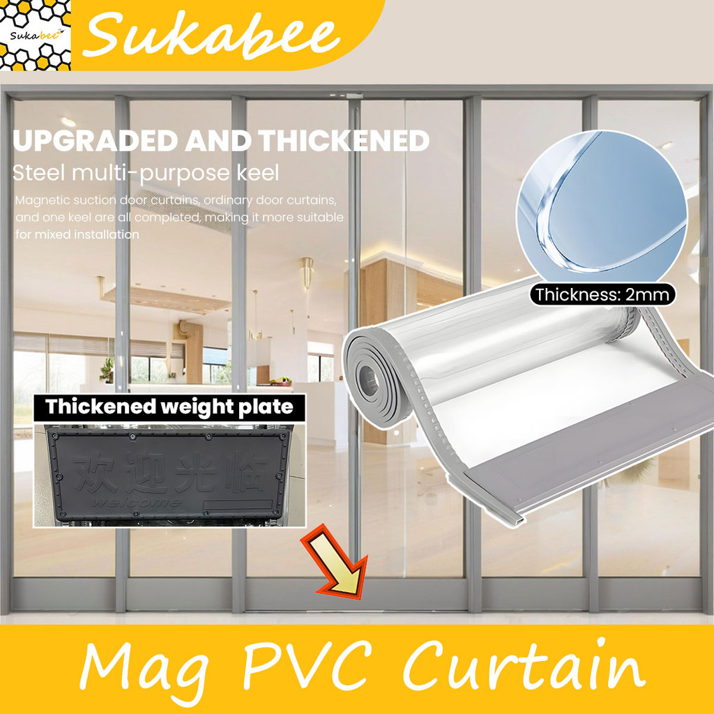 Conditioner Aircond Curtain Magnetic Door Curtain PVC Block Curtain Transparent Langsir Pintu Bilik 