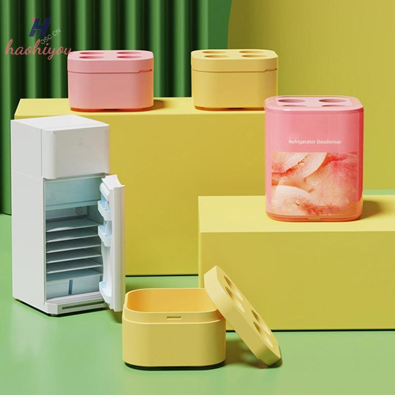 <haohiyou> ตู้เย็นกล่องกําจัดกลิ่นรสผลไม้ Purification ฟอร์มาลดีไฮด์ลด Home Aseptic Deodorizer เครื่