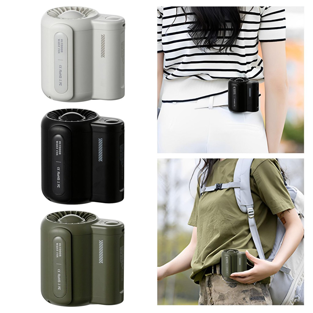 [rqgrov] Belt Fan Outdoor Works Sports Mini Adjustable Portable Electric Portable Fan