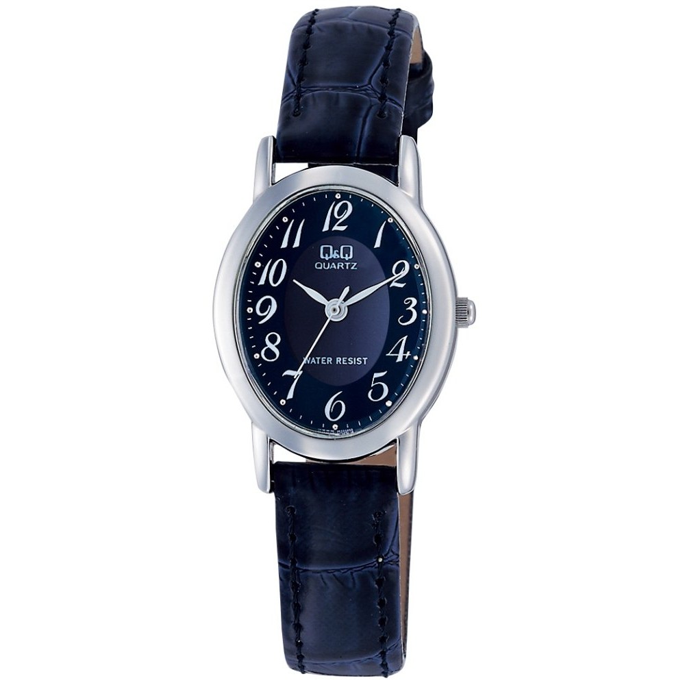 Citizen Q&Q Watch Analog Waterproof Leather Strap VZ89-305 Ladies Navy