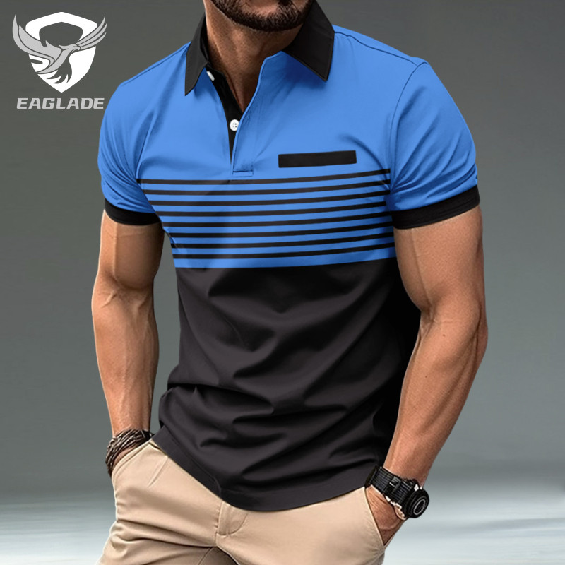 EAGLADE เสื้อยืดโปโลผู้ชายคอปกสําหรับ Man Breathable PLS-52B สี Royal Blue K11