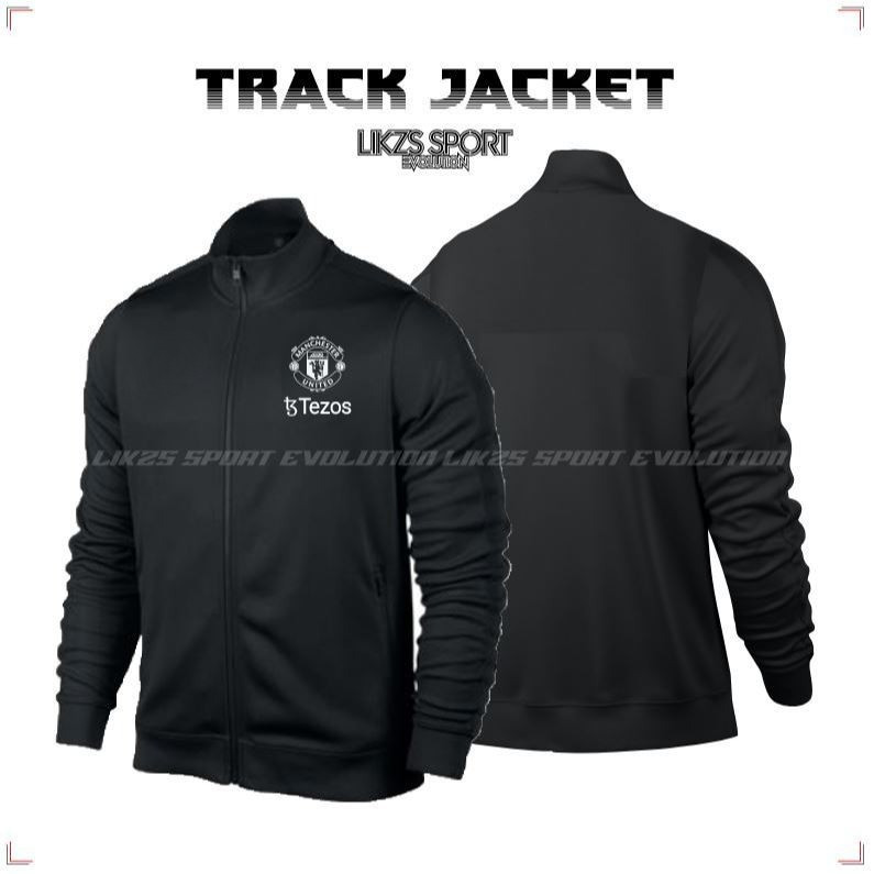 LIKZS X MUFC Track Top Jacket DX1+Tezos เสื้อกันหนาวการฝึกอบรมฟุตบอลฟุตซอล Player Coach Warm Up Oute