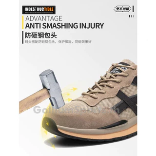 Safety shoes รองเท้าเซฟตี้ หนังแท้ รองเท้าเซฟตี้sport ดีไซส์สวย พื้นกันลื่น