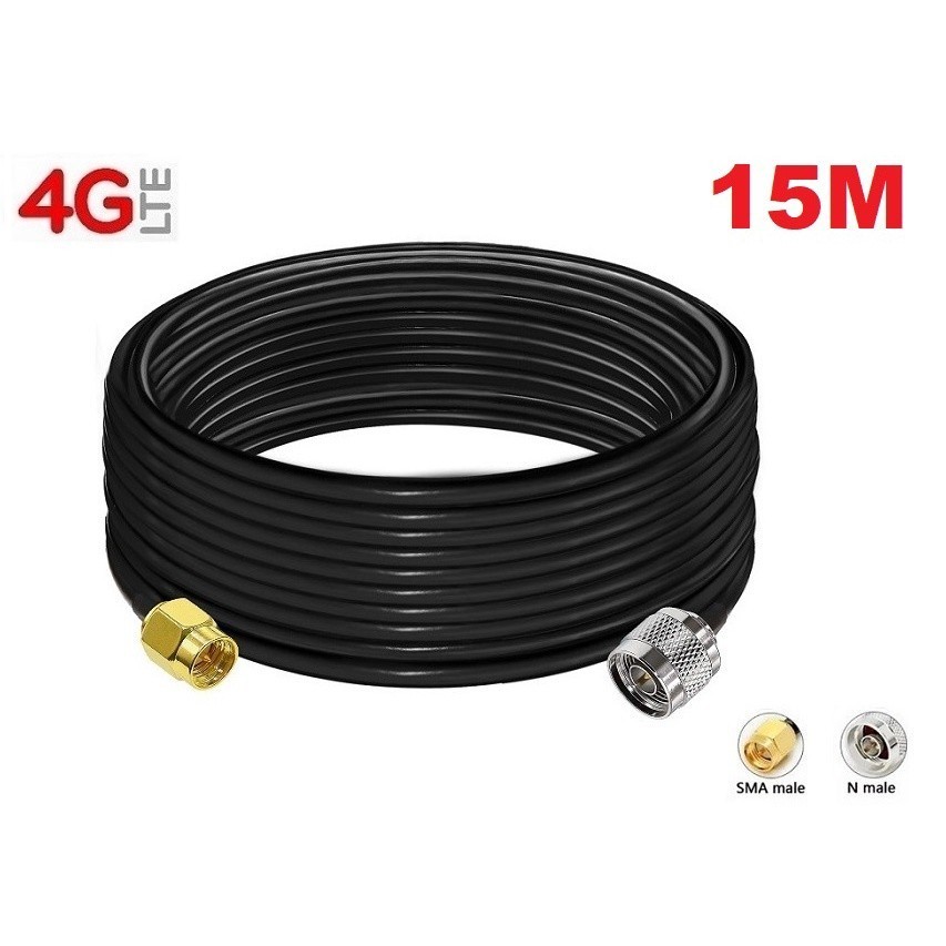 สาย Cable PR SMA 15 เมตร Extension Antenna SMA Male to N Type