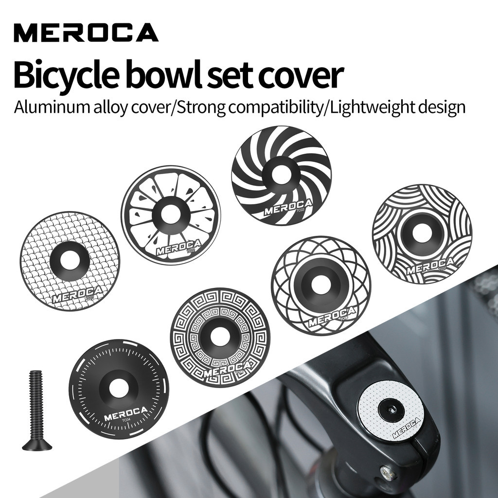MEROCA จักรยาน Stem Top Cap อลูมิเนียมอัลลอยด์ Ultra Light ชุดฝาครอบพร้อม bolt Bike Accessories