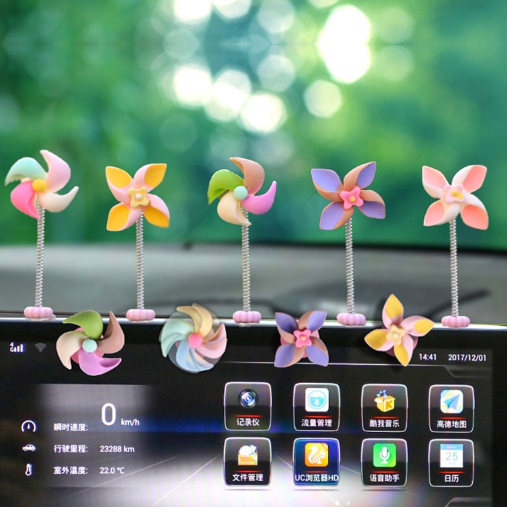 Lawan ดอกทานตะวันเขย่าหัว  ตกแต่งรถยนต์ กังหันลมขนาดเล็กดุ๊กดิ๊กหัวและแบบหมุนได้   Car Decoration - รูปที่ 4