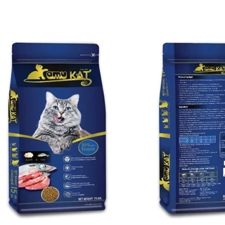 [[ จำนวน10ถุง = 10กิโล ]]p อาหารแมว Kamu Kat รสแกะและปลา ความคุมความเค็ม ลดก้อนขน โปรตีน30% ขนาด 1 kg.