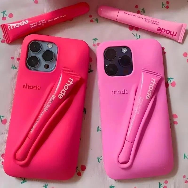 Rhode Casing Rhode Lipstick Holder with Lip Glaze Phone Case for IPhone 11 Pro Max 12 Pro Max 13 Pro