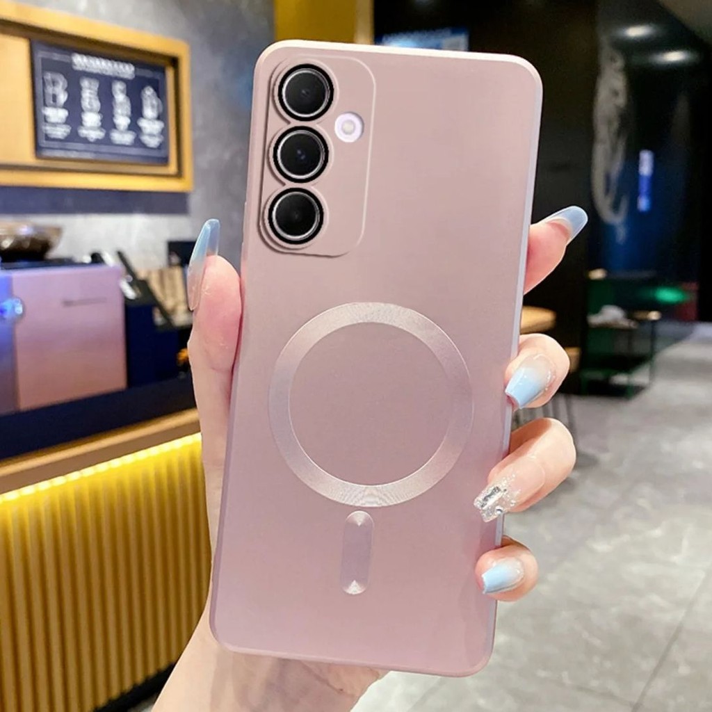 เคสแม่เหล็กซิลิโคนอ่อนนุ่มสําหรับ Samsung S25 Edge S24 S23 S22 S21 Note 20 Ultra Plus A56 A36 A26 A16 A06 A55 A35 A25 A15