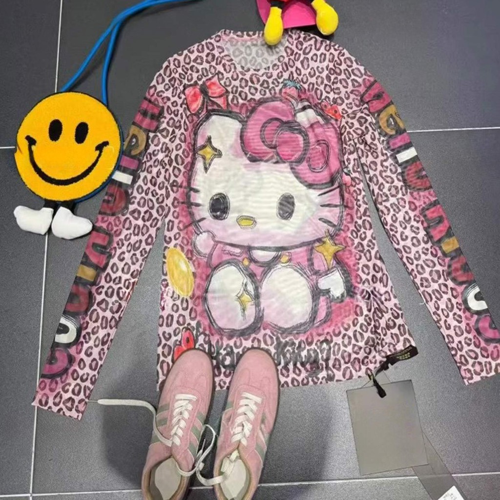 2025 เกาหลีฤดูร้อนสไตล์ใหม่แฟชั่น ดวงอาทิตย์ เสื้อแขนยาวเสื้อยืดผู้หญิง บวก ขนาดหลวมบางตาข่าย สูงสุด