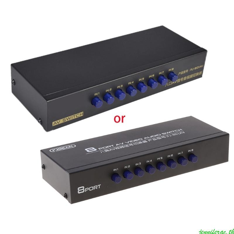 8-Way AV Switch RCA Switcher 8 in 1 out Composite Video L/R Selector Box for DVD