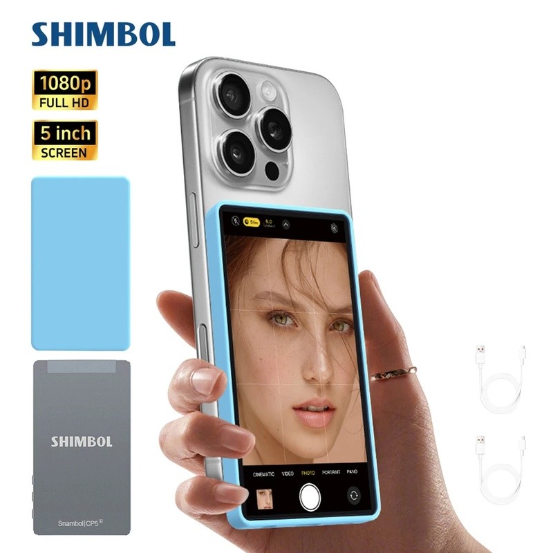 SHIMBOL CP5 CP5 Lite 5 หน้าจอโทรศัพท์กล้องด้านหลัง Selfie Monitor สําหรับ iPhone Android Selfie Vlog