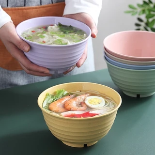 【พร้อมส่ง】ชามข้าวสาลีสไตล์นอร์ดิกขนาด 17 ซม. แข็งแรงทนทานสามารถใส่ไมโครเวฟได้